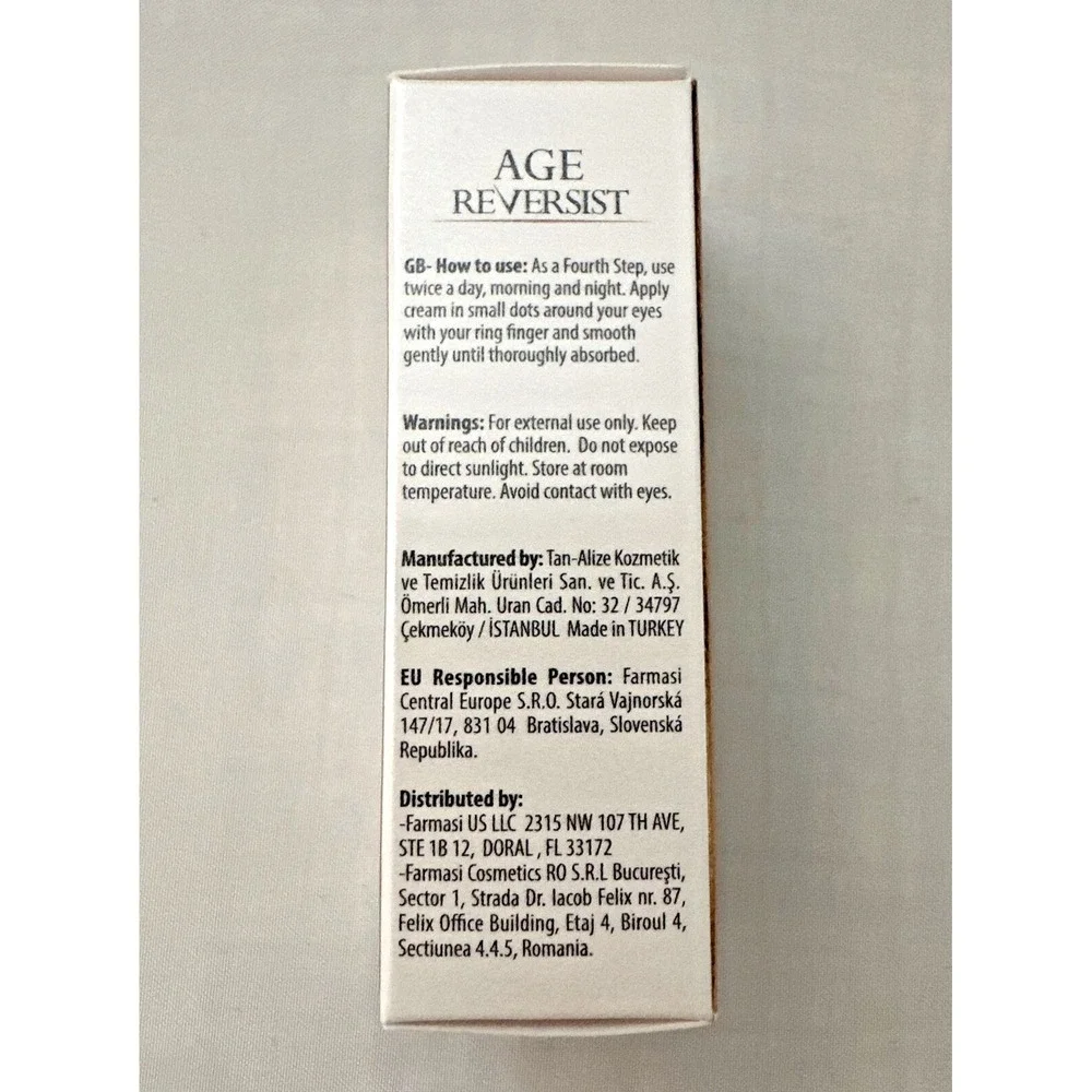 Farmasi Dr. C. Tuna Age Reversist Eye Cream 15ml Anti Aging Moisturizer NIB